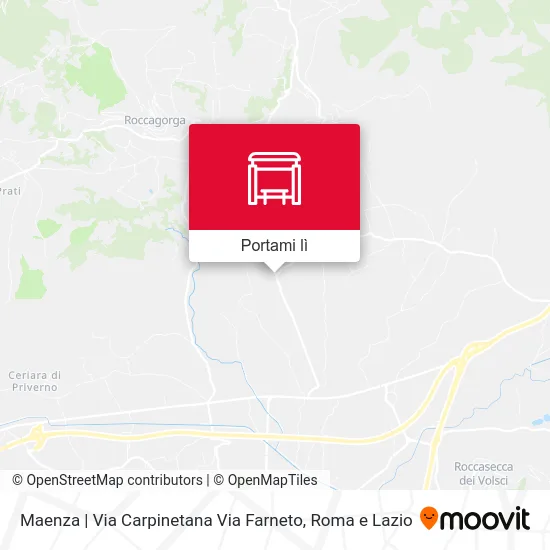 Mappa Maenza | Via Carpinetana Via Farneto