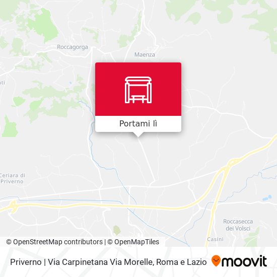 Mappa Priverno | Via Carpinetana Via Morelle