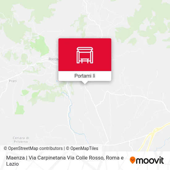 Mappa Maenza | Via Carpinetana Via Colle Rosso