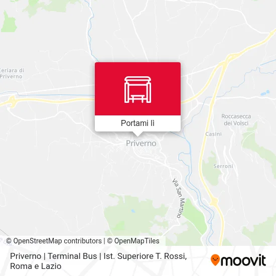 Mappa Priverno | Terminal Bus | Ist. Superiore T. Rossi