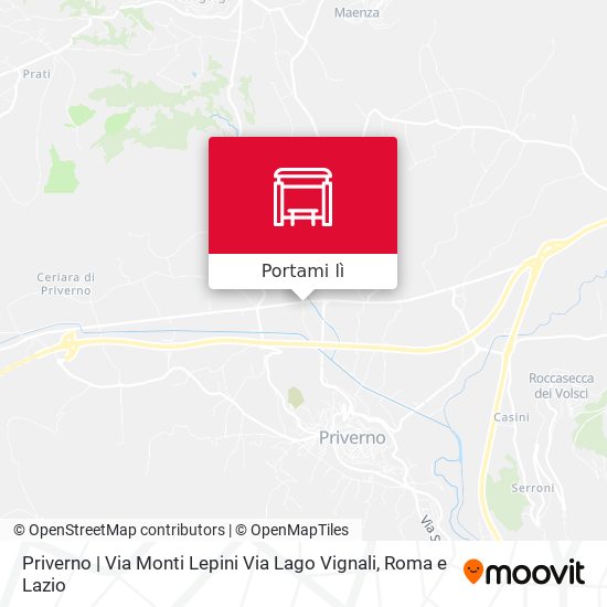Mappa Priverno | Via Monti Lepini Via Lago Vignali