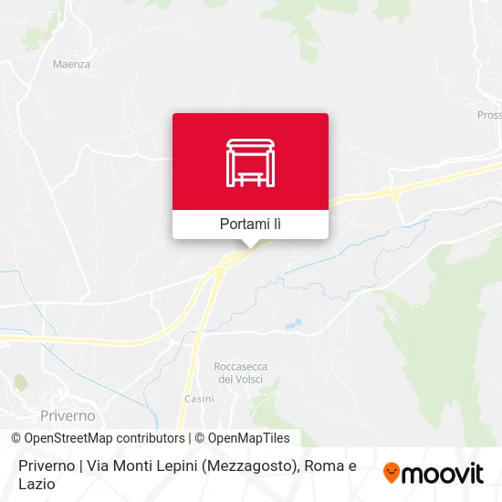 Mappa Priverno | Via Monti Lepini (Mezzagosto)