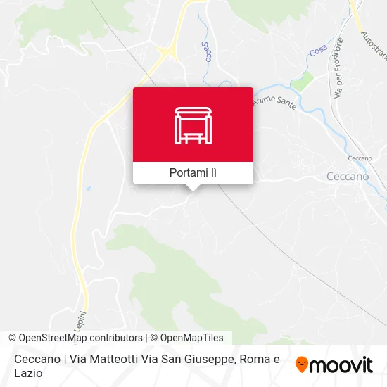 Mappa Ceccano | Via Matteotti Via San Giuseppe