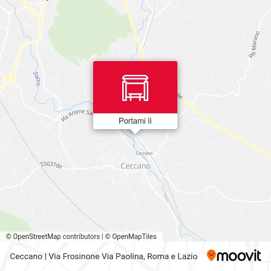 Mappa Ceccano | Via Frosinone Via Paolina