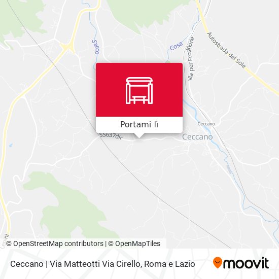 Mappa Ceccano | Via Matteotti Via Cirello