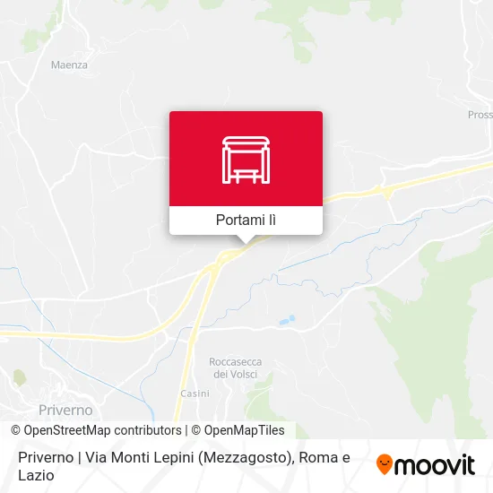 Mappa Priverno | Via Monti Lepini (Mezzagosto)