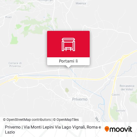 Mappa Priverno | Via Monti Lepini Via Lago Vignali
