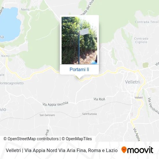 Mappa Velletri | Via Appia Nord Via Aria Fina