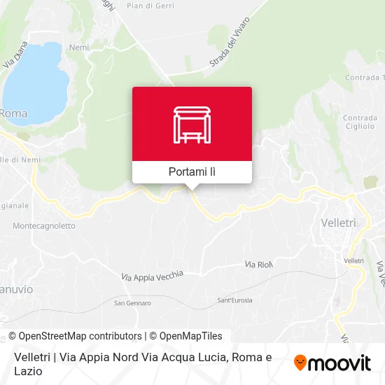 Mappa Velletri | Via Appia Nord Via Acqua Lucia