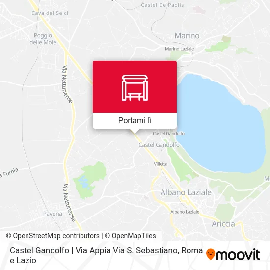 Mappa Castel Gandolfo | Via Appia Via S. Sebastiano