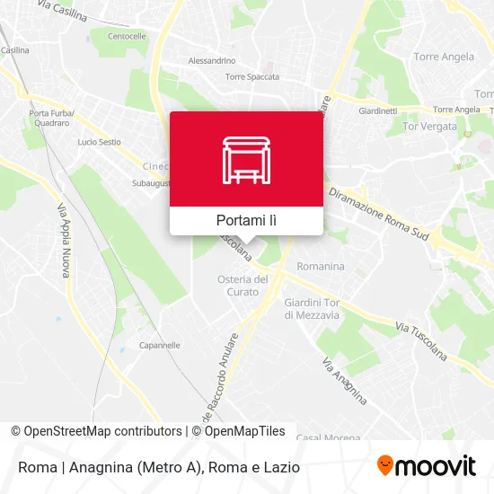 Mappa Roma | Anagnina (Metro A)