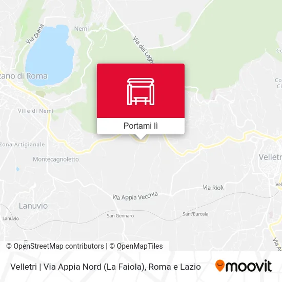 Mappa Velletri | Via Appia Nord (La Faiola)