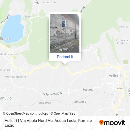 Mappa Velletri | Via Appia Nord Via Acqua Lucia