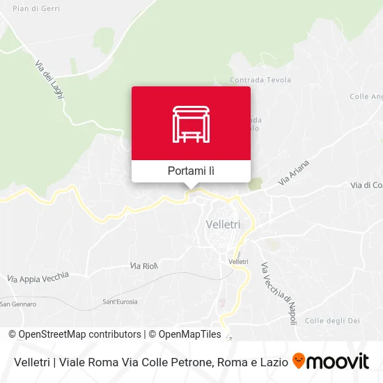 Mappa Velletri | Viale Roma Via Colle Petrone