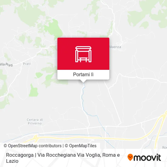 Mappa Roccagorga | Via Rocchegiana Via Voglia