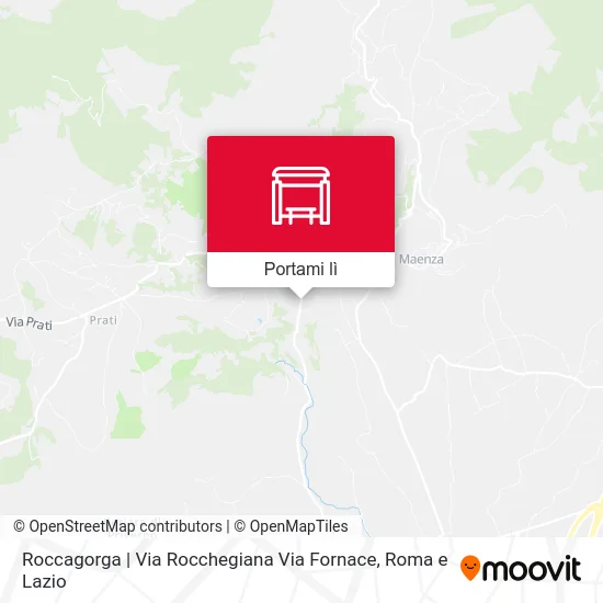 Mappa Roccagorga | Via Rocchegiana Via Fornace