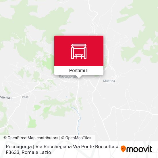 Mappa Roccagorga | Via Rocchegiana Via Ponte Boccetta