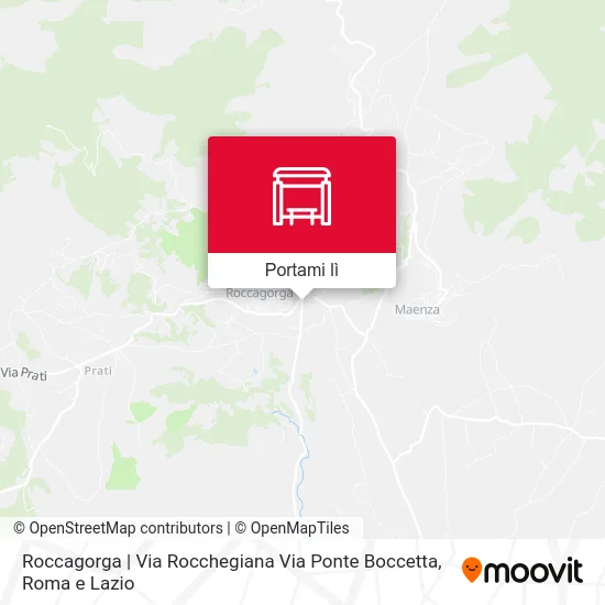 Mappa Roccagorga | Via Rocchegiana Via Ponte Boccetta