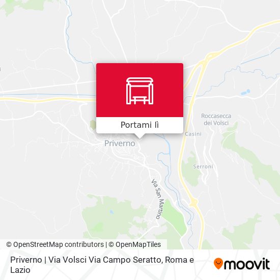 Mappa Priverno | Via Volsci Via Campo Seratto