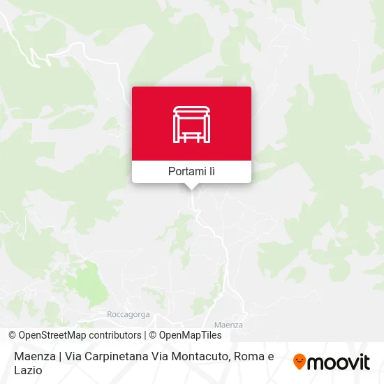 Mappa Maenza | Via Carpinetana Via Montacuto