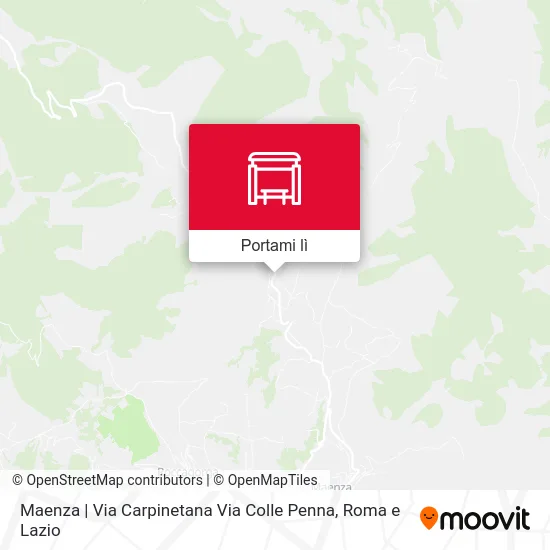 Mappa Maenza | Via Carpinetana Via Colle Penna