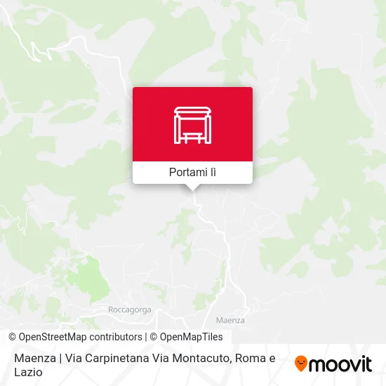 Mappa Maenza | Via Carpinetana Via Montacuto
