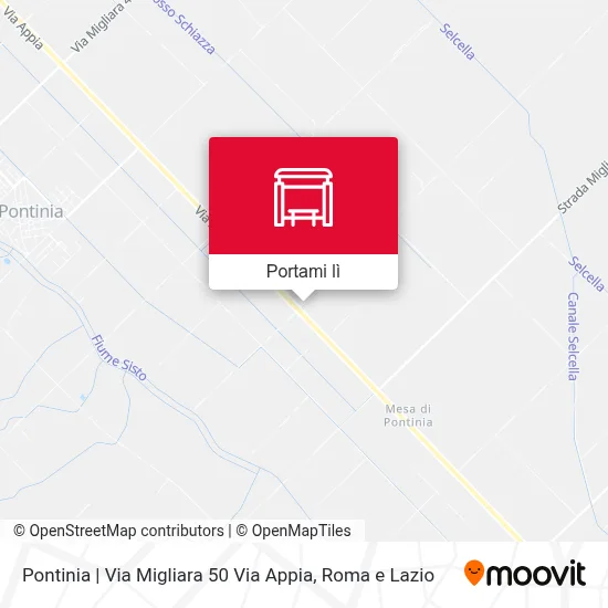 Mappa Pontinia | Via Migliara 50 Via Appia