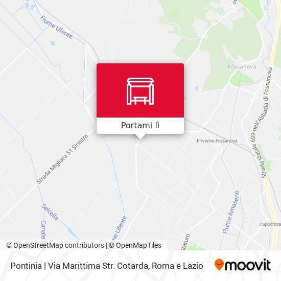 Mappa Pontinia | Via Marittima Str. Cotarda