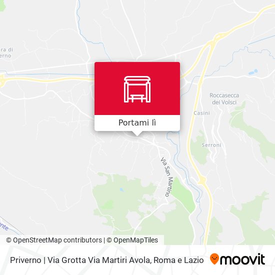 Mappa Priverno | Via Grotta Via Martiri Avola
