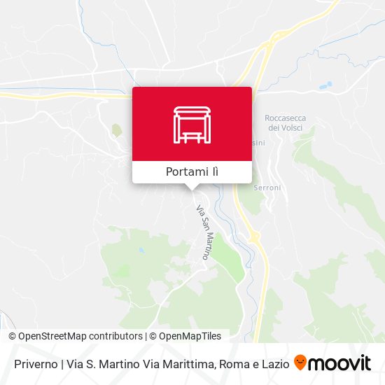 Mappa Priverno | Via S. Martino Via Marittima
