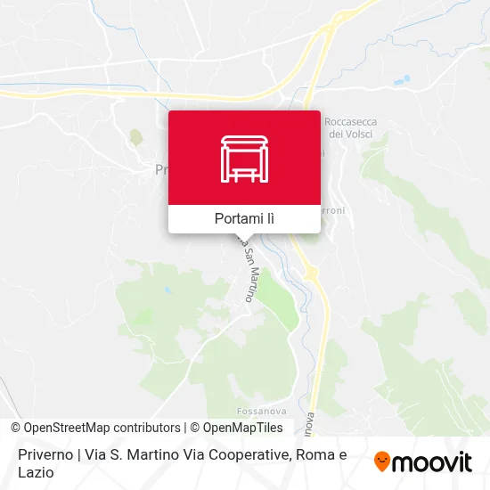 Mappa Priverno | Via S. Martino Via Cooperative