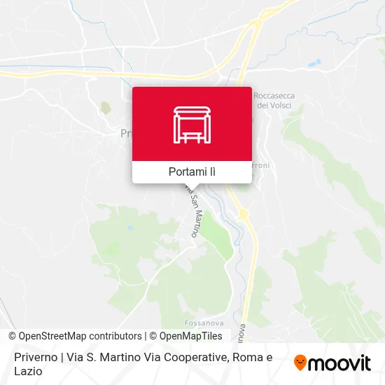 Mappa Priverno | Via S. Martino Via Cooperative