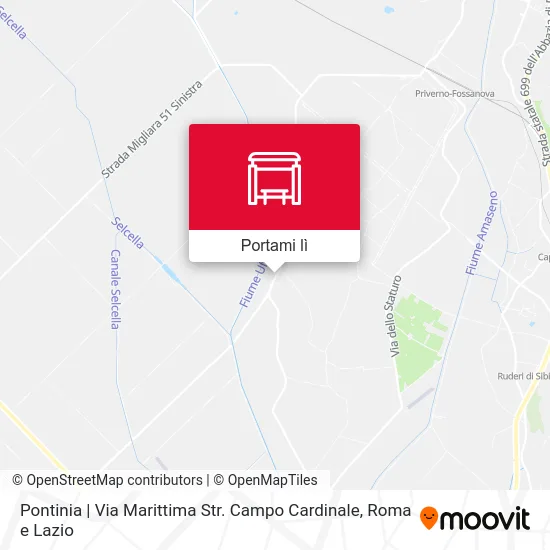 Mappa Pontinia | Via Marittima Str. Campo Cardinale