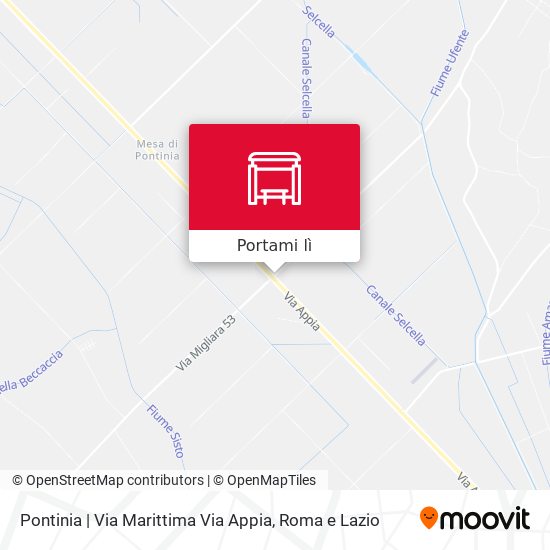 Mappa Pontinia | Via Marittima Via Appia
