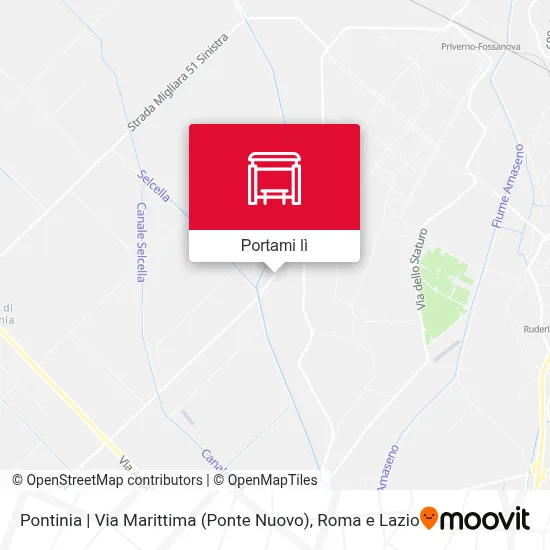 Mappa Pontinia | Via Marittima (Ponte Nuovo)