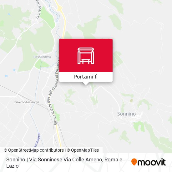 Mappa Sonnino | Via Sonninese Via Colle Ameno