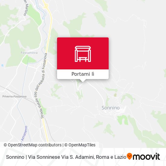 Mappa Sonnino | Via Sonninese Via S. Adamini