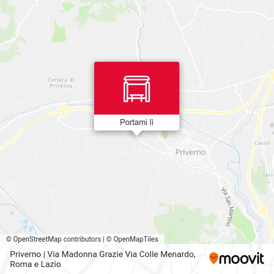 Mappa Priverno | Via Madonna Grazie Via Colle Menardo