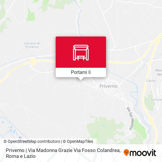 Mappa Priverno | Via Madonna Grazie Via Fosso Colandrea