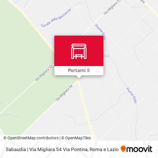 Mappa Sabaudia | Via Migliara 54 Via Pontina