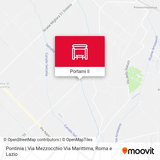 Mappa Pontinia | Via Mezzocchio Via Marittima