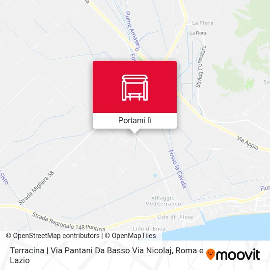 Mappa Terracina | Via Pantani Da Basso Via Nicolaj