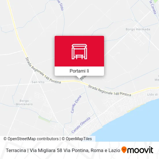 Mappa Terracina | Via Migliara 58 Via Pontina