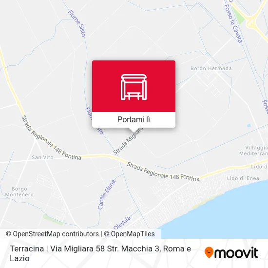 Mappa Terracina | Via Migliara 58 Str. Macchia 3