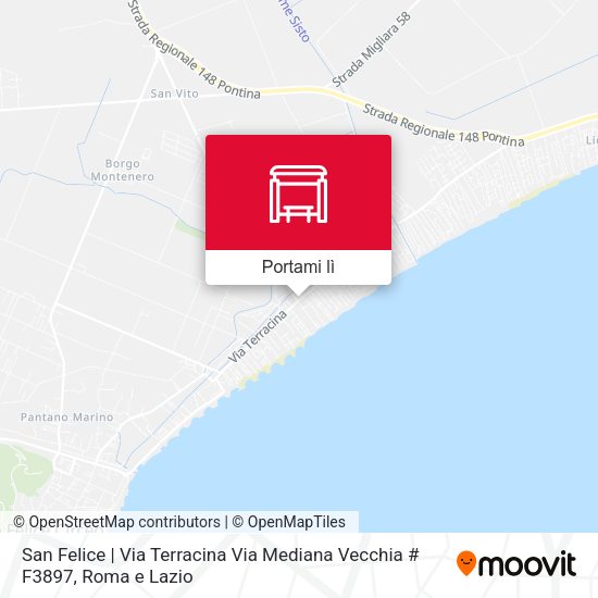 Mappa San Felice | Via Terracina Via Mediana Vecchia