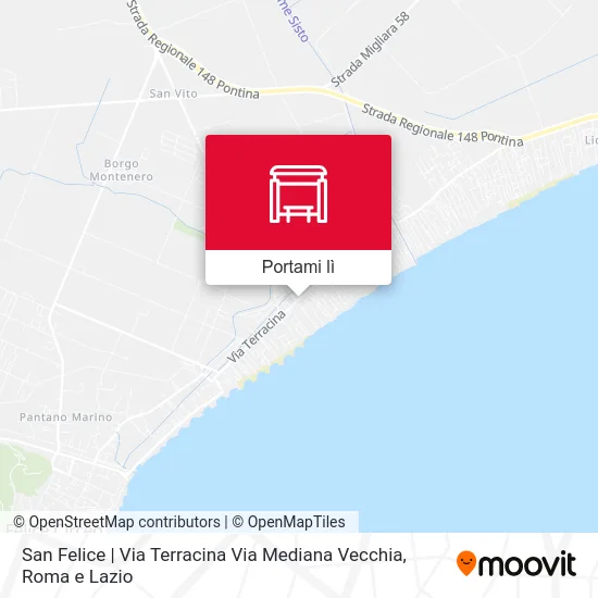 Mappa San Felice | Via Terracina Via Mediana Vecchia