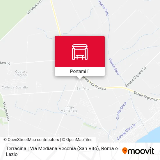Mappa Terracina | Via Mediana Vecchia (San Vito)