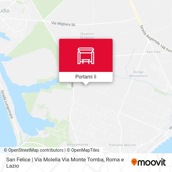 Mappa San Felice | Via Molella Via Monte Tomba