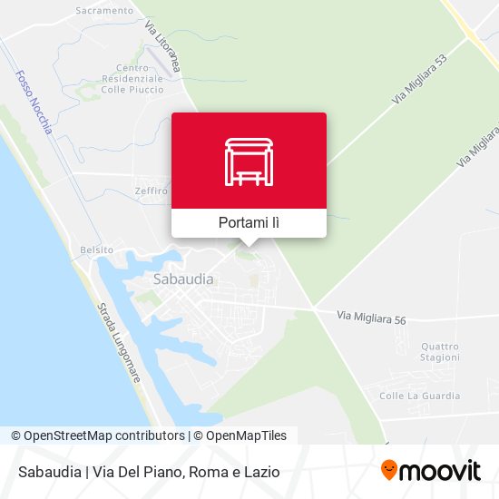 Mappa Sabaudia | Via Del Piano