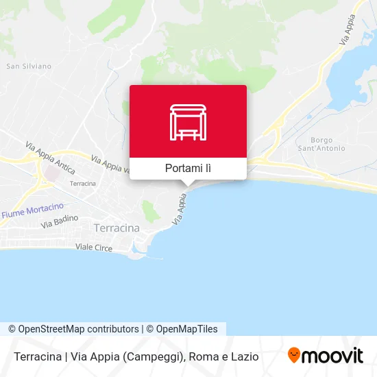 Mappa Terracina | Via Appia (Campeggi)